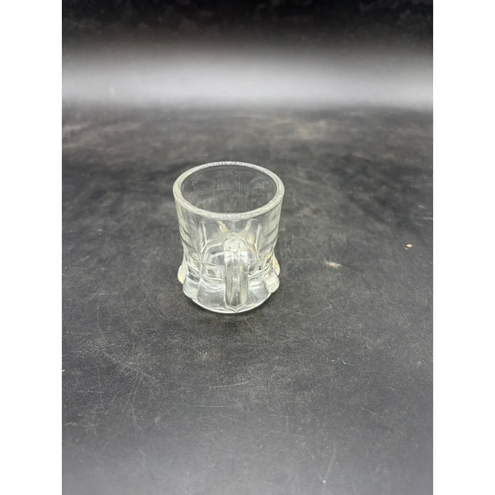 Vintage Clear Glass Miniature Beer Mug Shot Glass Paneled Stein Design 2 Inch